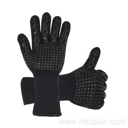 Hespax Oven Silicone BBQ Heat Resistant Hand Gloves